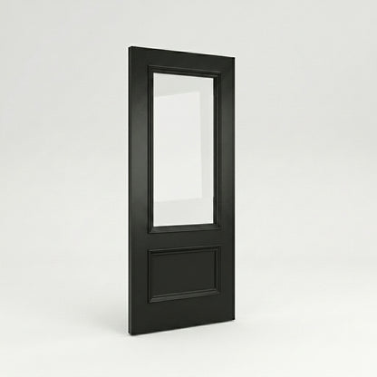 WC35GC Clear Glass Black Internal Door Victorian Style 2 Panel Door
