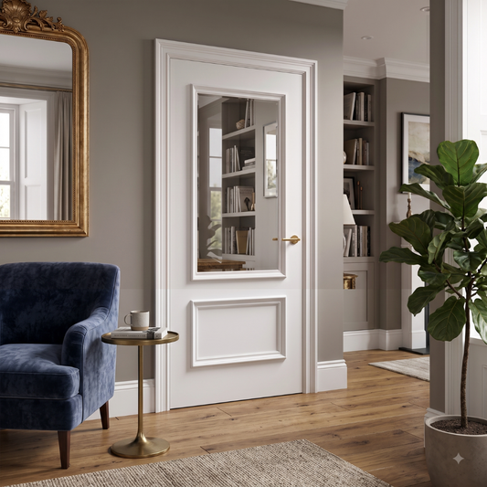 WC35GC Clear Glass Victorian Style White Internal Door