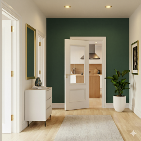WC35GC Clear Glass White Internal Door Victorian Style 2 Panel Door