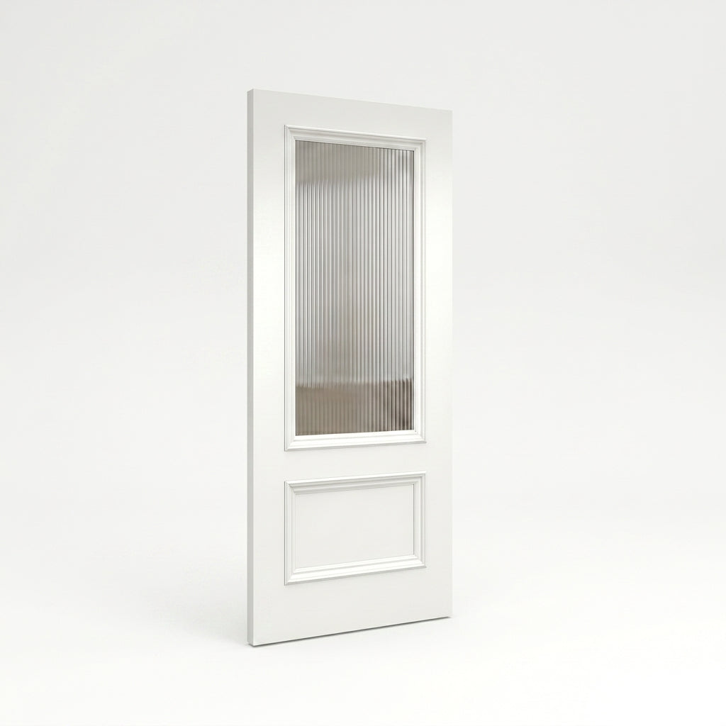 WC35GR Reeded Glass White Internal Door Victorian Style 2 Panel Door