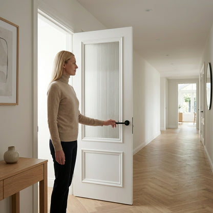 WC35GR Reeded Glass White Internal Door Victorian Style 2 Panel Door Lifestyle