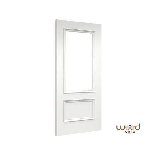 WC35GC Clear Glass White Internal Door Victorian Style 2 Panel Door