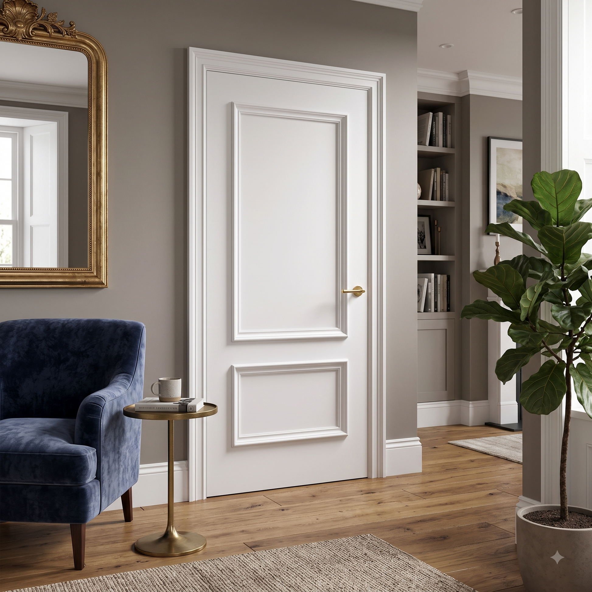 WC35 2 Panel Victorian Style White Internal Door Lifestyle