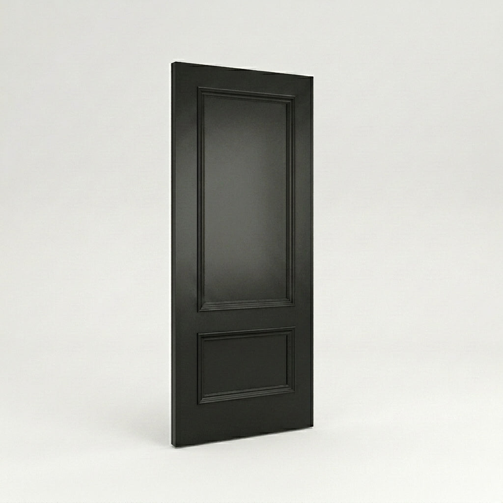 WC35 Solid Black Internal Door Victorian Style 2 Panel Door New