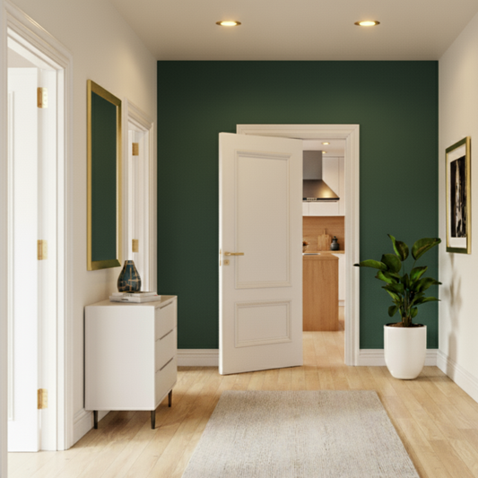WC35 2 Panel Raised Moulding Victorian Style White Internal Door