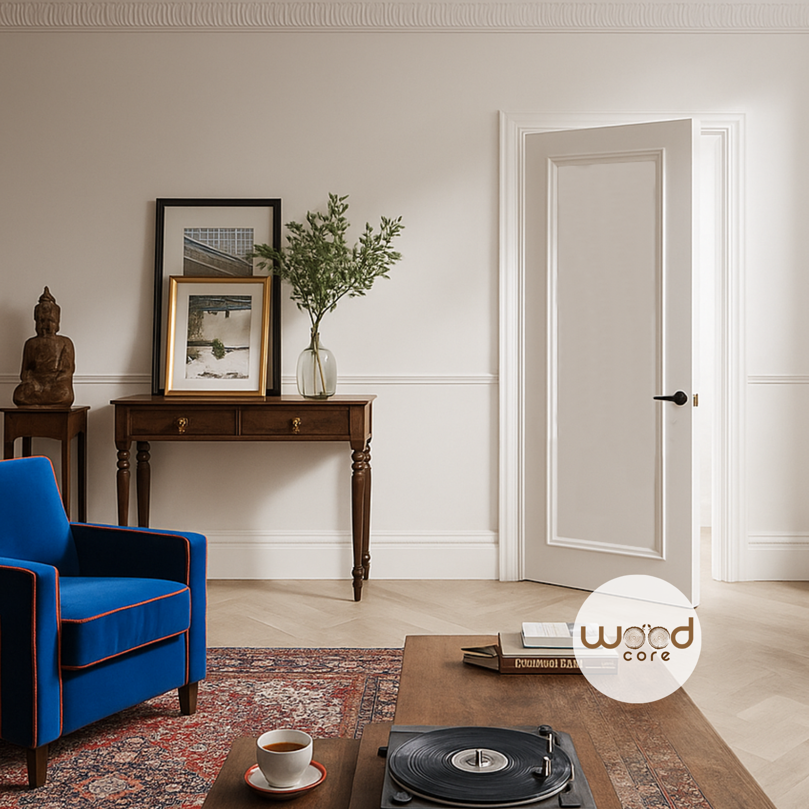 WC36 Victorian Style One Panel White Internal Door