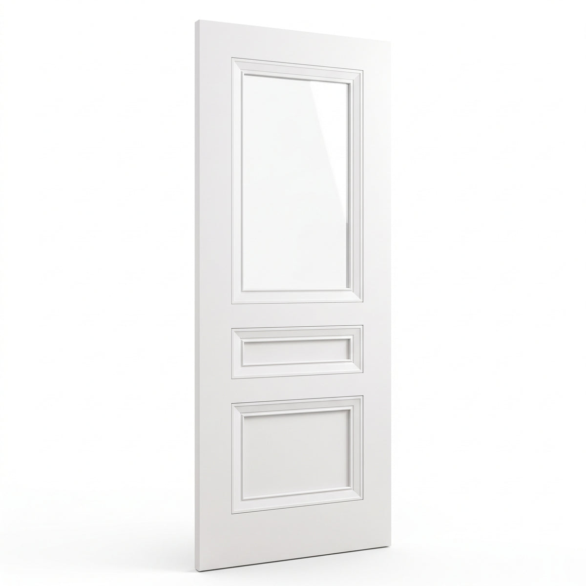 WC39GC 3 Panel Victorian Style Clear Glass White Internal Door