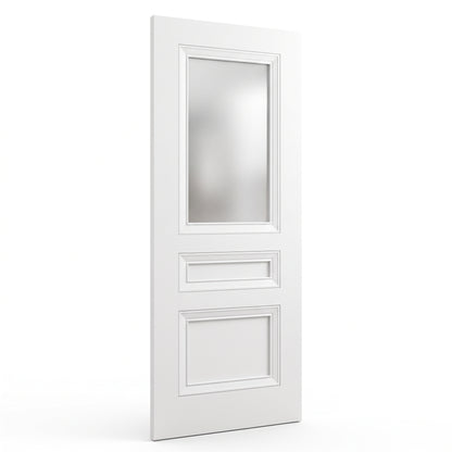 WC39GF 3 Panel Victorian Style Frosted Glass White Internal Door