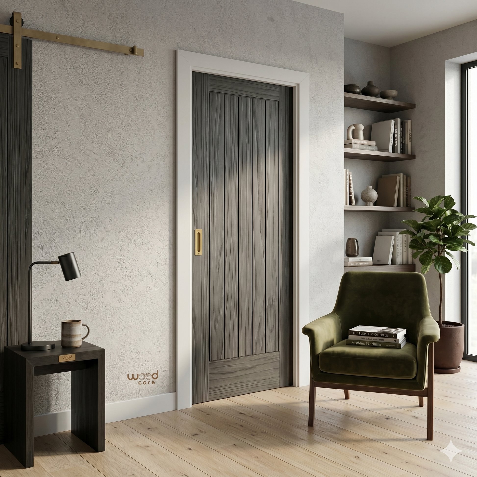 WC3 Black Brushed Oak Internal Door New