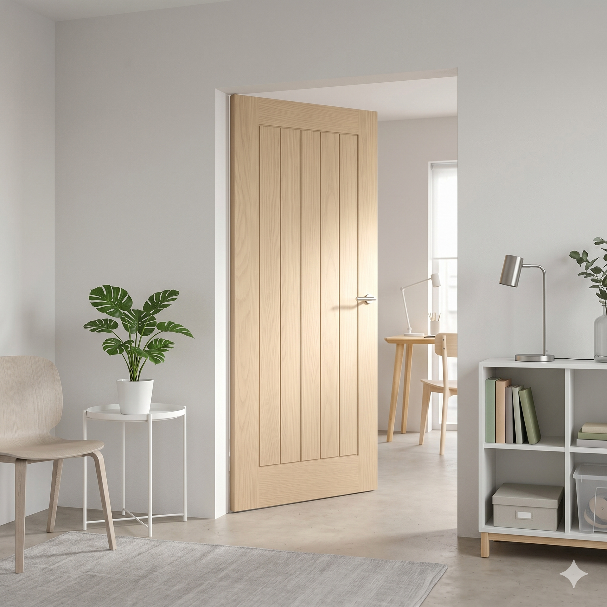 WC3 Cottage Style Whitewashed Oak Internal Door Lifestyle