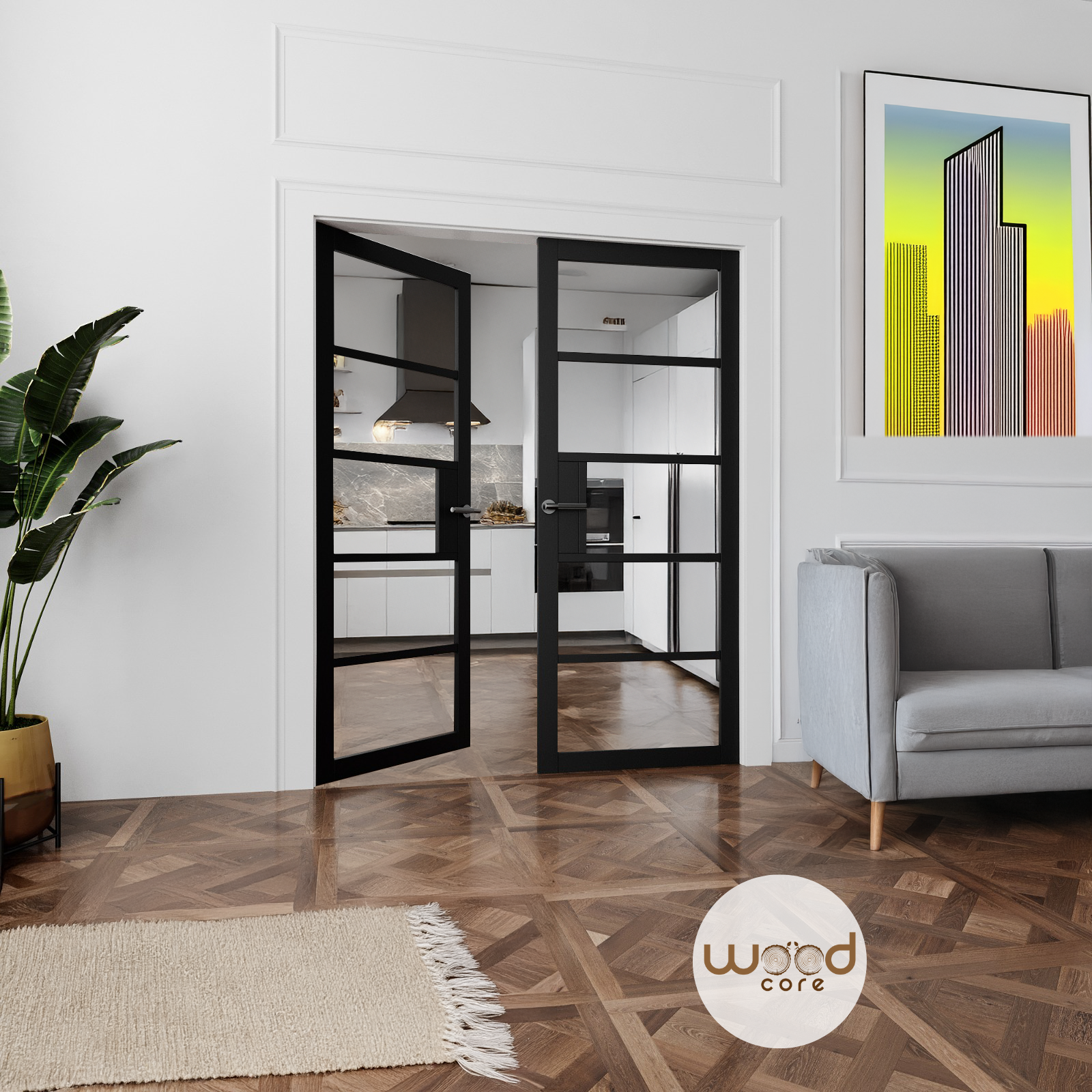 WC41GC Urban Style Premium Primed Black Mayfair Internal Door