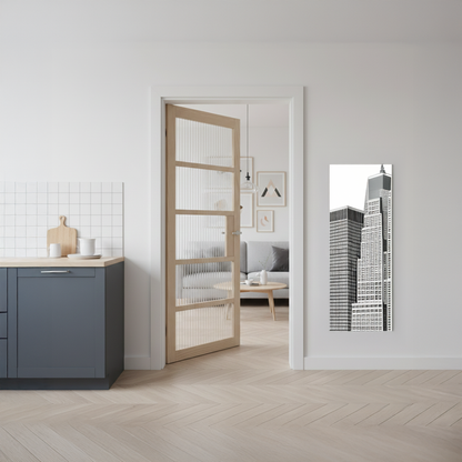 WC41GR Reeded Glass Crittall Style Whitewashed Oak Internal Door