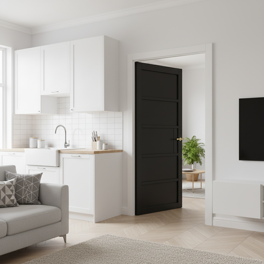 WC41 Solid Urban Style Premium Primed Black Mayfair Door