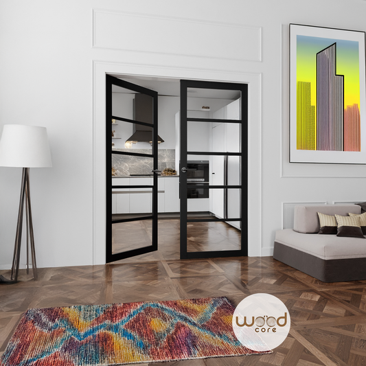 WC42G Premium Primed Black Urban Style Door