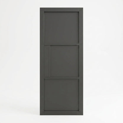 WC44 solid black internal door, Mayfair style close-up