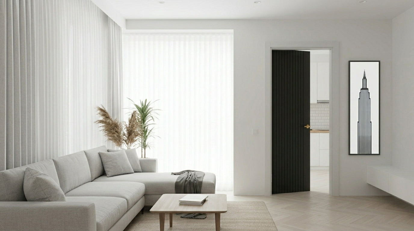 Wooden Black Line Door