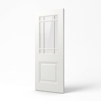 WC9GCB 9 panel clear glass white internal door, second view
