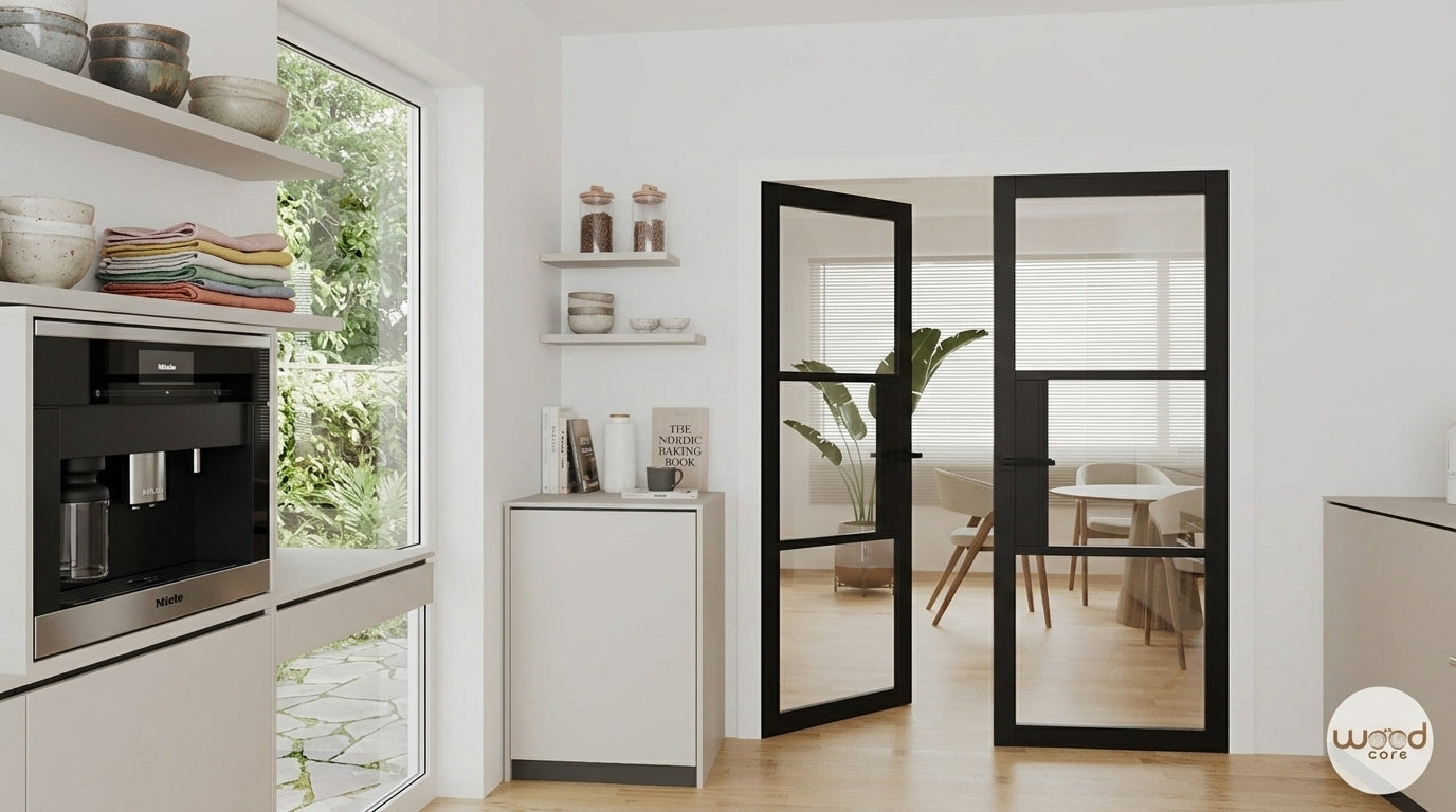 Steel Back Glass Pannel Door
