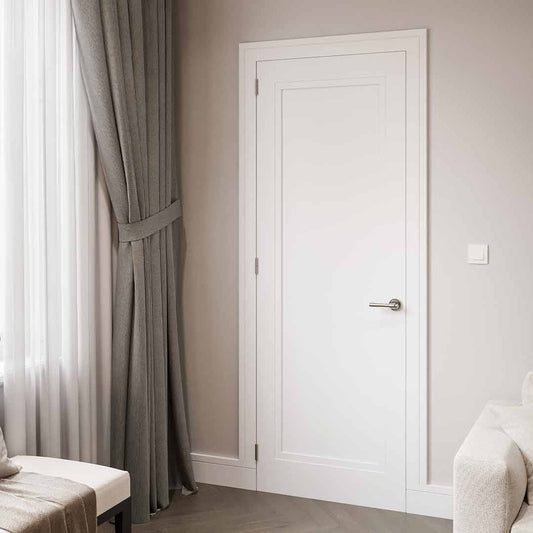 Stepped Moulding White Primed Internal Wooden Door WC21