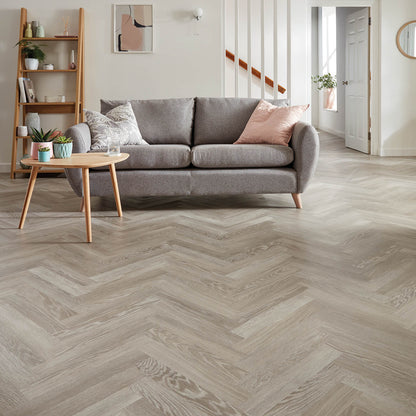 Washed Oak Herringbone Flooring 12mm