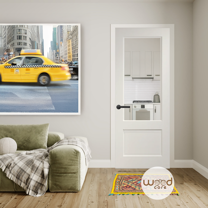 WC33G unglazed white internal door, 2 panel
