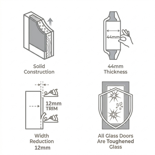 WC31GF 4 Panel Shaker Frosted Glass White Internal Door