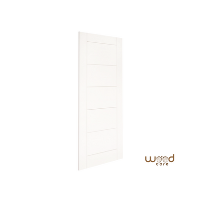 White Primed Internal Door Modern Style Inlet Lines WC19