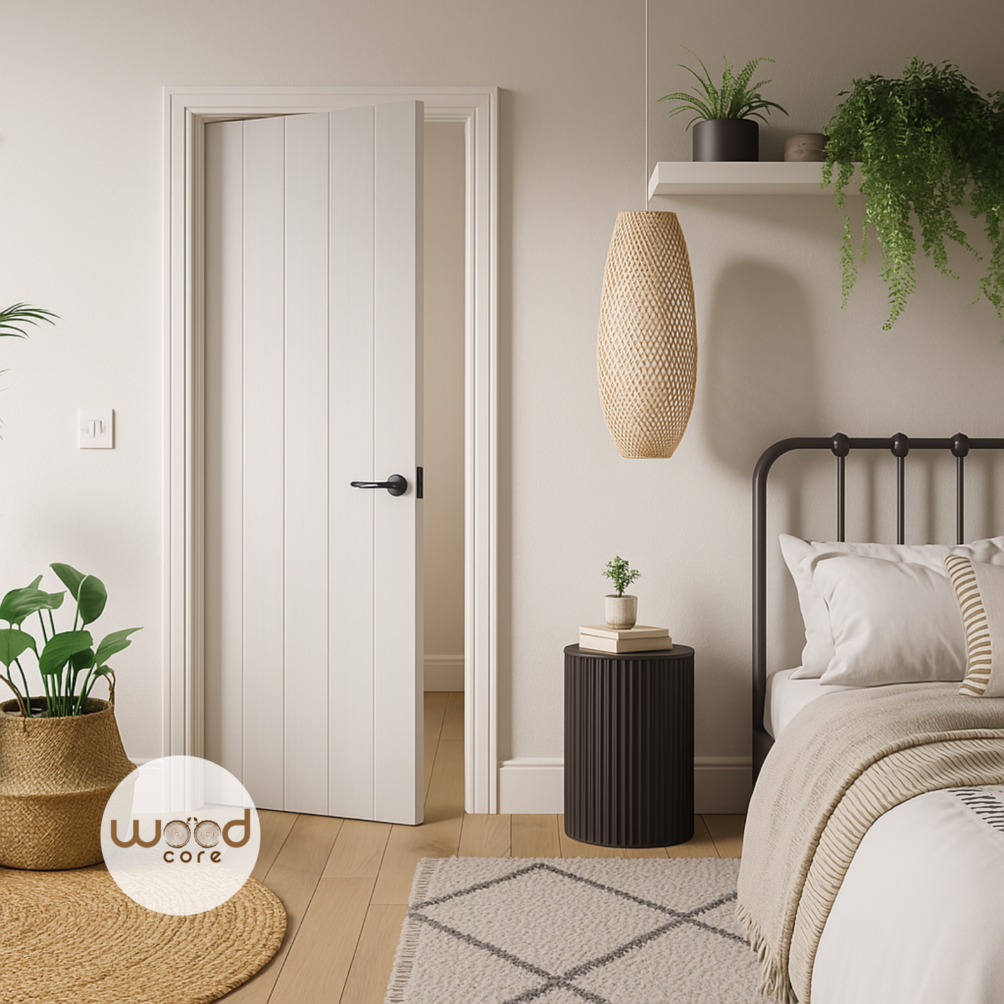 White Primed Internal Door WC11 Cottage Style 