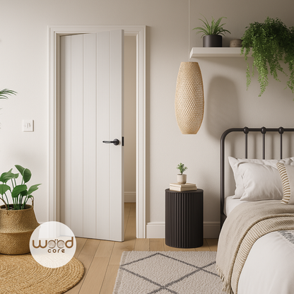 White Primed Internal Door WC11 Cottage Style 