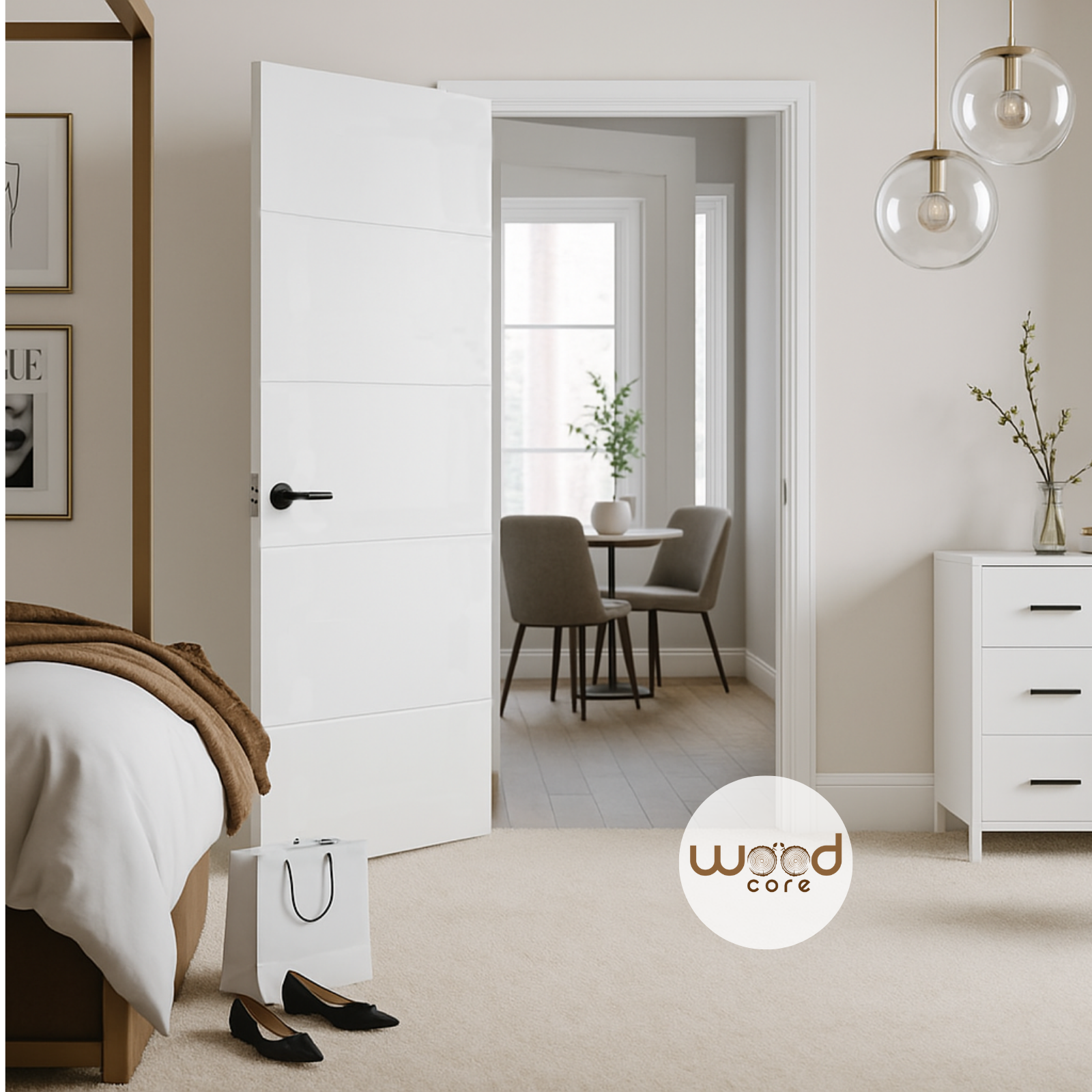White Primed Internal Door WC8 Modern Styling