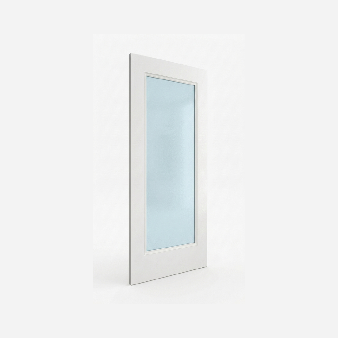 1 Panel Victorian Style Primed White Frosted Glass Internal Door WC23GF