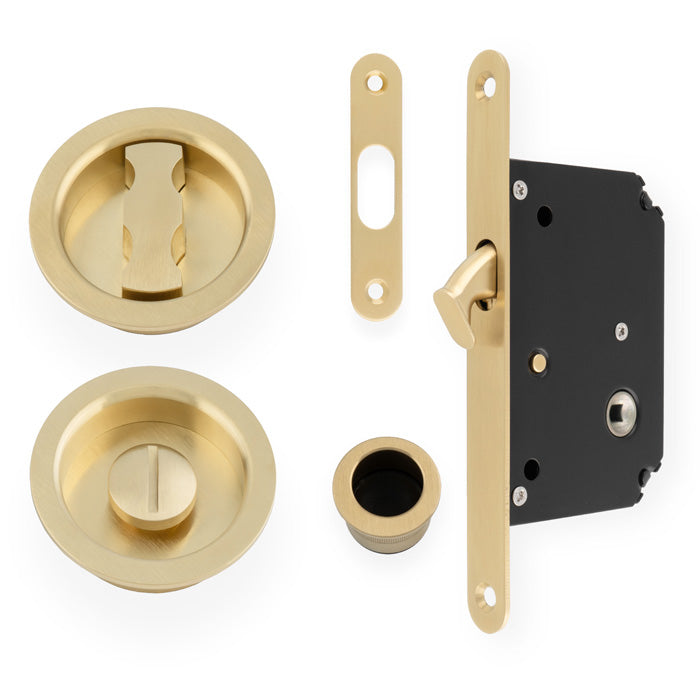 Sliding door privacy lock, black PVD
