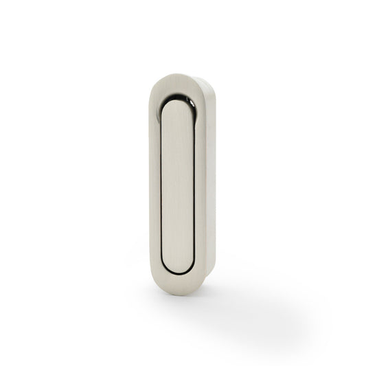 Flush fitting edge pull, satin nickel