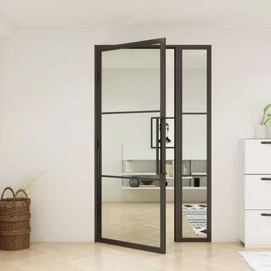 Steel Black Crittal Style Modern Internal Glass Door Lisbon Side Panel Only