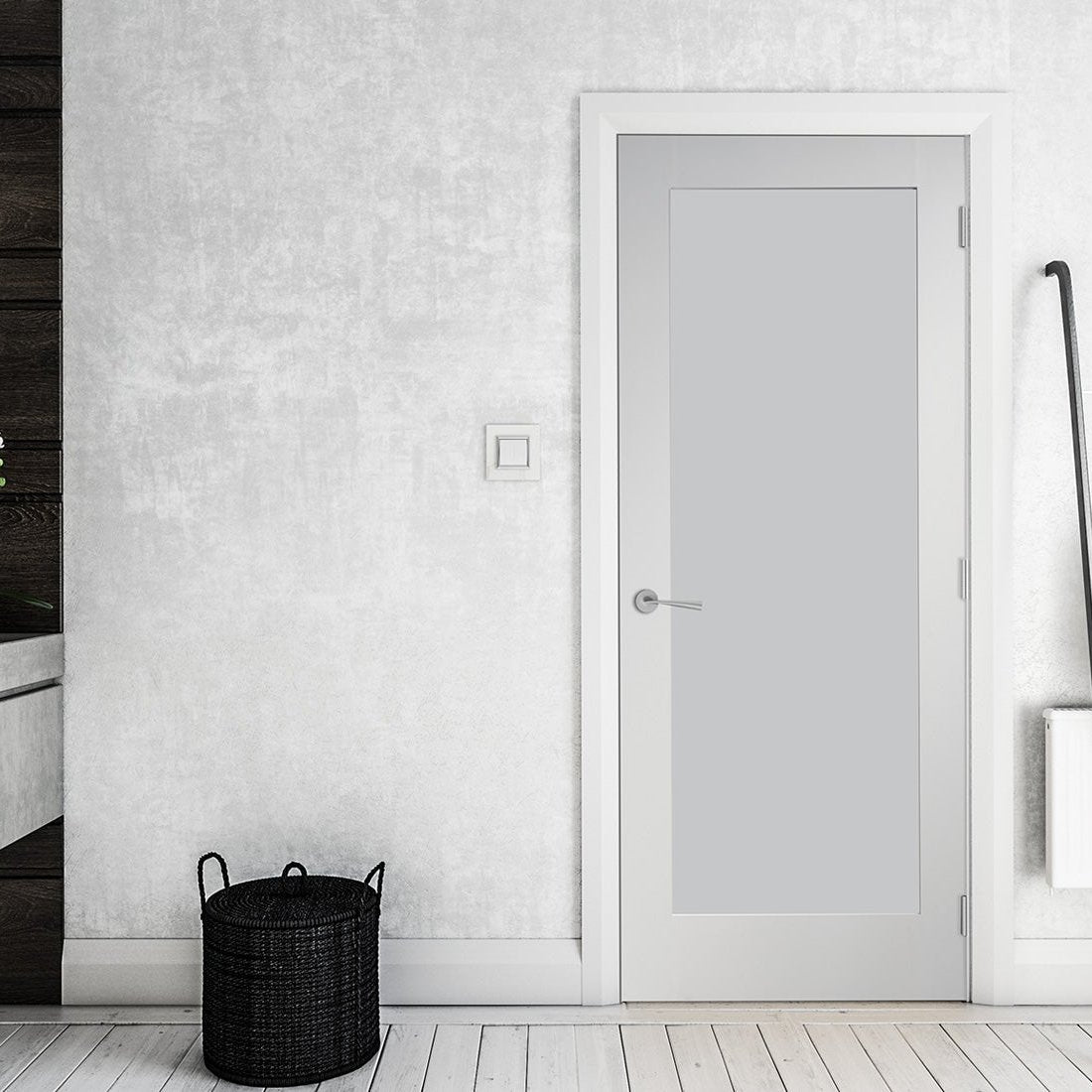 Shaker Frosted Glass White Internal Door NM6G