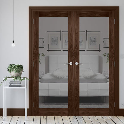 NM6GF Frosted Glass Walnut Internal Door