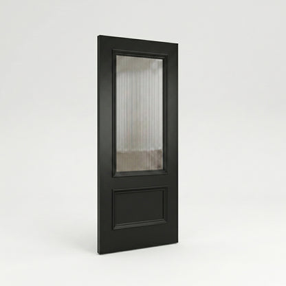 WC35GR Reeded Glass Black Internal Door Victorian Style 2 Panel Door
