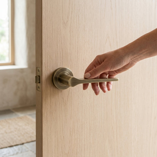 Stockholm Door Internal Antique Brass Handles