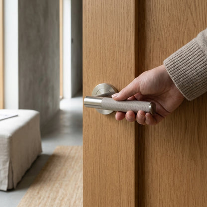 Milan Satin Nickle Internal Door Knurled Handle Set