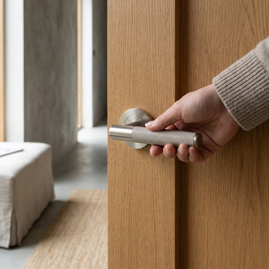 Milan Satin Nickle Internal Door Knurled Handle Set