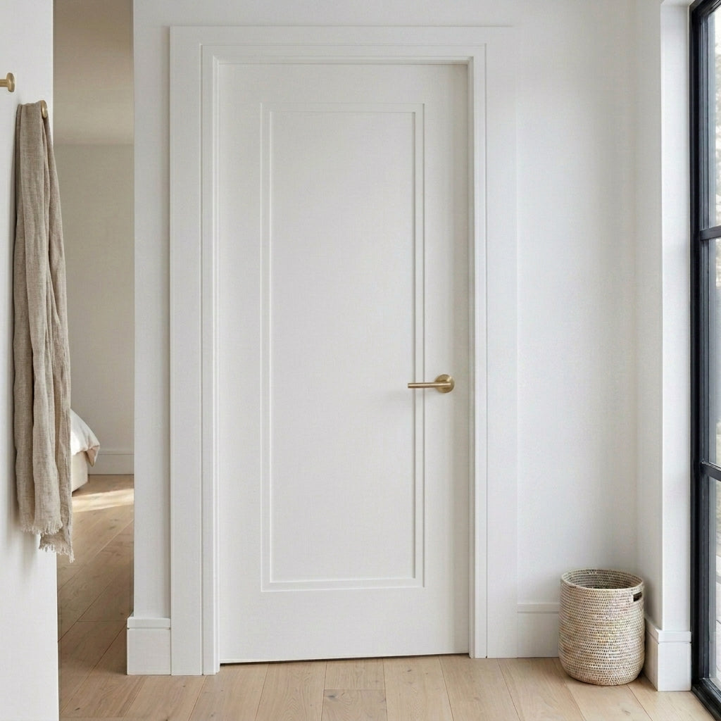Stepped Moulding White Primed Internal Wooden Door WC21