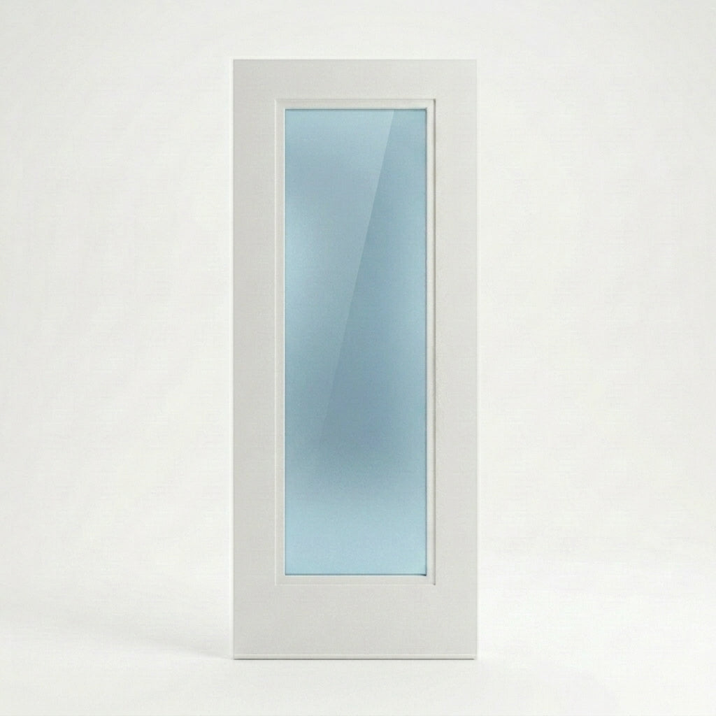 Stepped Moulding White Primed Internal Wooden Door WC21GF Frosted Glass