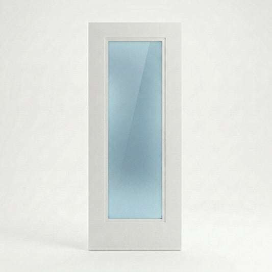 Stepped Moulding White Primed Internal Wooden Door WC21GF Frosted Glass