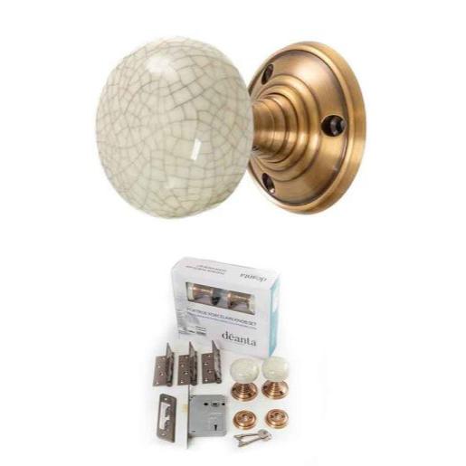 Portroe Ceramic Knob Antique Brass