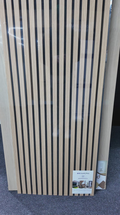 Slat Acoustic Wall Panelling Classic Oak Black Felt