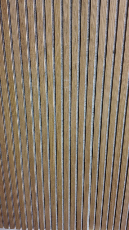 Slat Acoustic Wall Paneling Classic Oak Grey Silver Back