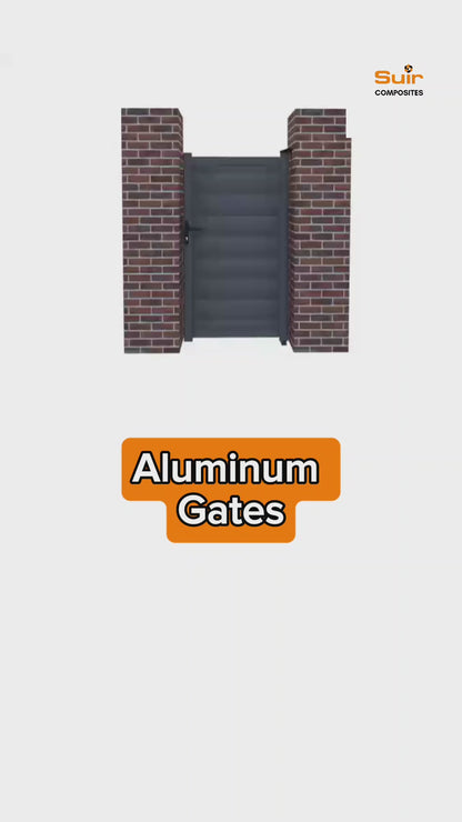 Aluminium Gate with Composite Panels Stone Grey