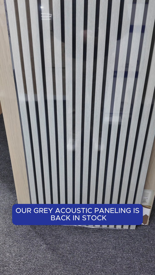 Slat Acoustic Wall Paneling Grey Oak