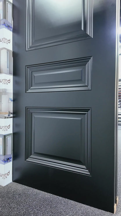 WC19 Modern Style Black Brushed Oak Internal Door