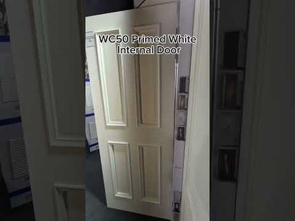 WC50 Primed White 4 panel Raised Moulding Door